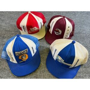 Vintage USFL Hat Lot Invaders Bulls Breakers Showboats Trucker Cap Set Lucky Str